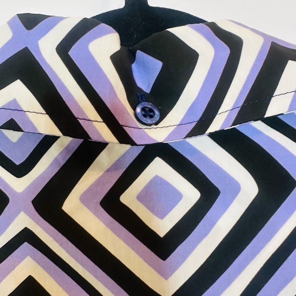 PENDO GEOMETRIC COTTON POPLIN
SHIRTDRESS IN LILAC - Picture 7 of 9